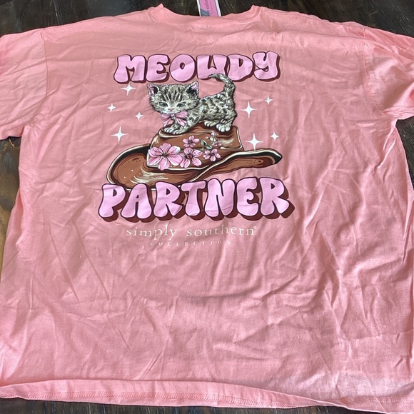 Simply Southern Tops - Simply Southern Pink Meowdy Partner Cat Long Sleeve Tee
